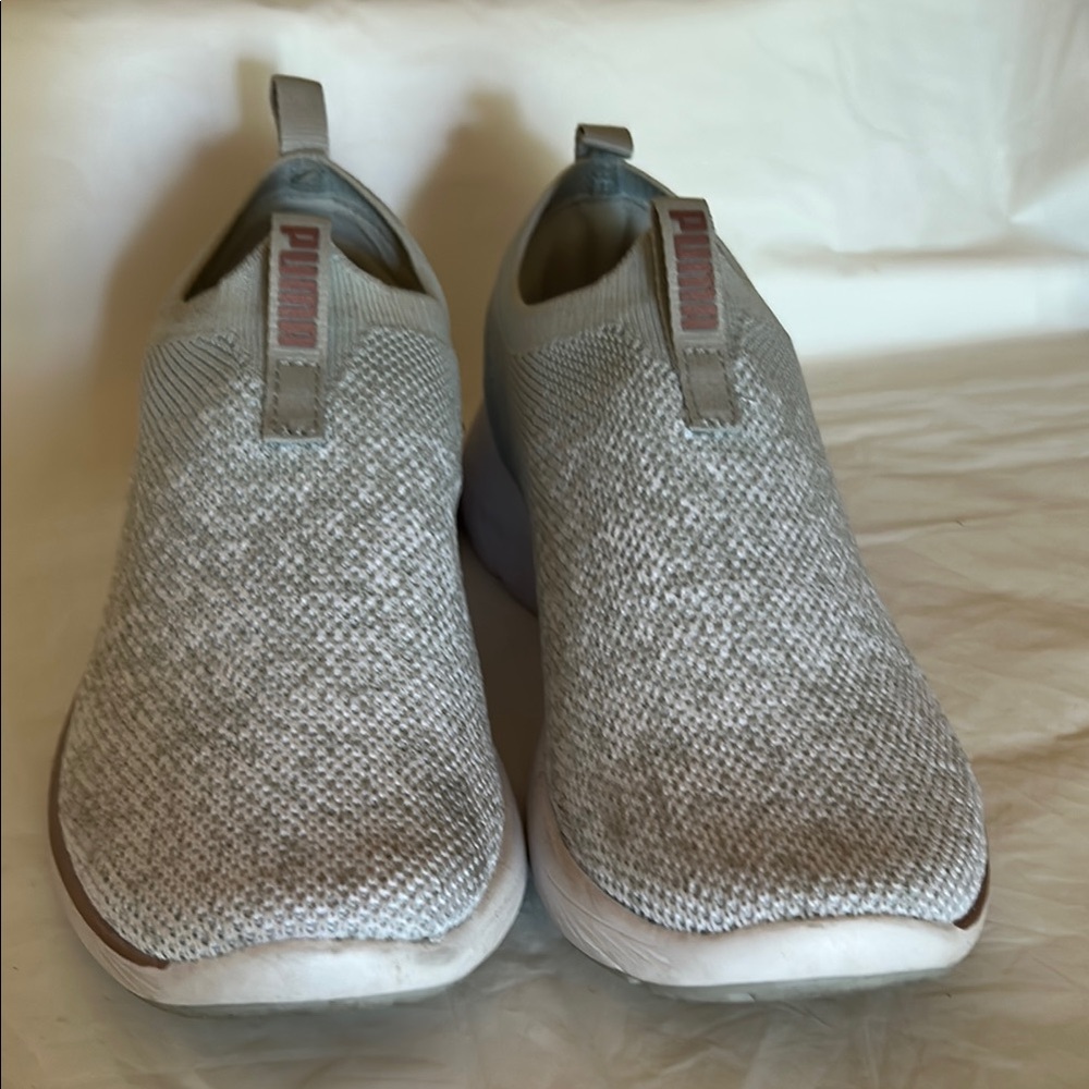 Puma Women's Light Gray Slip-On Sneakers